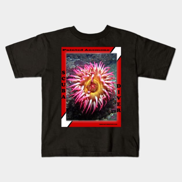 Painted Tealia Anemone Shirts Kids T-Shirt by naturediver